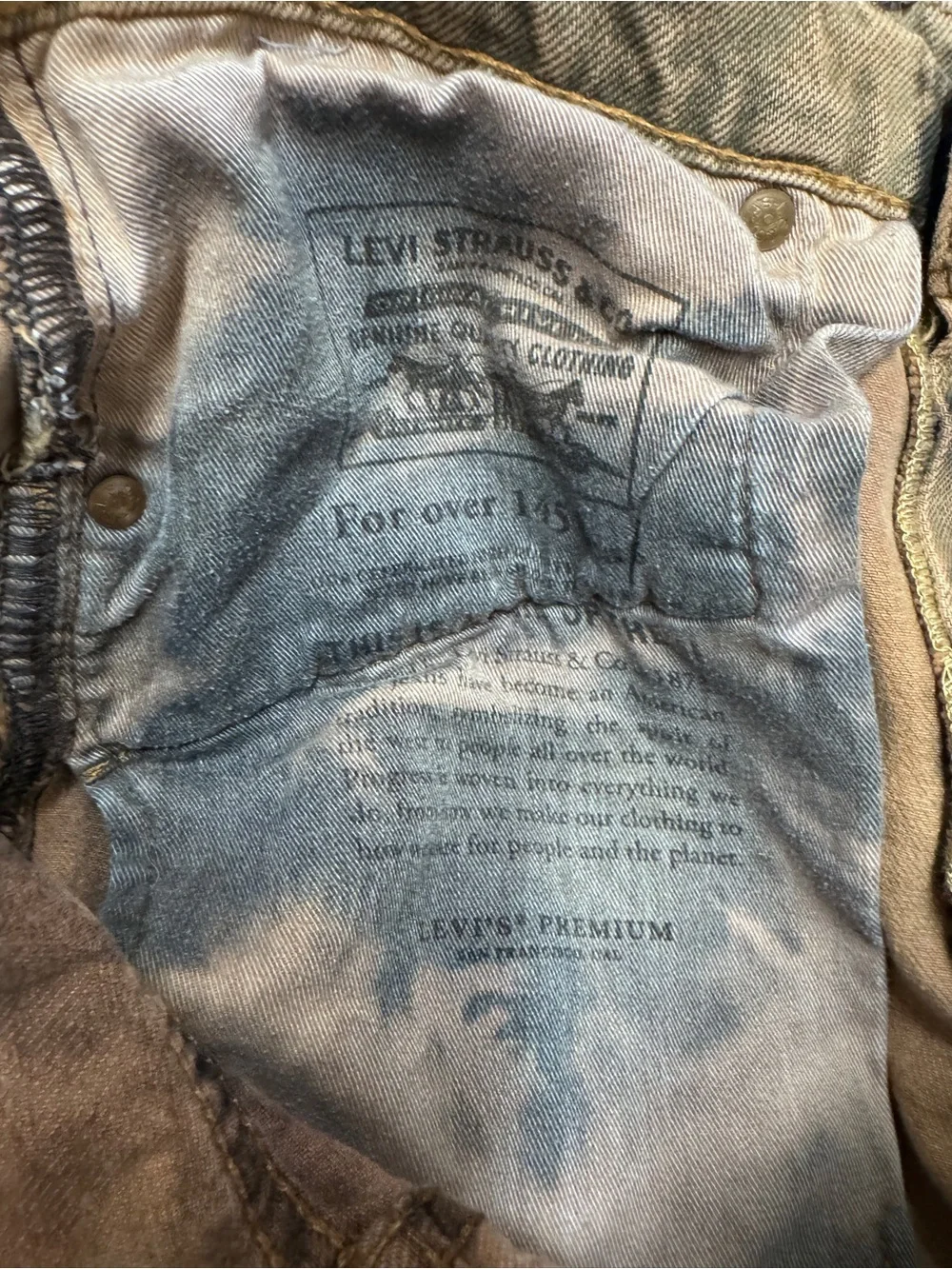 Levi’s tie dye big E Reproduction zip fly jeans sz 32